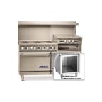 image of Imperial IR-6-RG24-C-XB 60" Gas Restaurant Range w/ (6) Open Burners, 24" Raised Griddle/Broiler, (1) Convection Oven, (1) Open Cabinet Base, 262.000 BTU