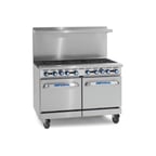 image of Imperial IR-8 48" Gas Restaurant Range w/ (8) Open Burners, (2) Space Saver Ovens, 310.000 BTU