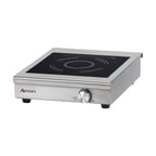 image of Adcraft IND-C208V Single-Burner Countertop Induction Cooker w/ Manual Controls, Ceramic Glass Top