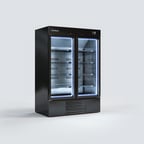image of Infrico USA IMD-ERC130PHBT 59" 2 Glass Door Freezer Merchandiser in Black, 40 cu. ft.