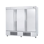 image of Infrico USA IRR-AN67BT 82" Three Section Reach-In Freezer w/ 3 Solid Doors, Bottom Mount, 67 cu. ft.