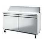 image of Infrico USA IRT-UC60P 60" Two Section Sandwich / Salad Prep Table w/ 2 Doors, 16 Pans