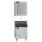image of Ice-O-Matic MFI0800A/B55PS/KBT19 Air Cooled Flake 900 lb Ice Machine with Bin, 510 lb Storage