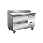 image of IKON IPP47-2D 47" One Section Refrigerated Pizza Prep Table w/ 2 Drawers, (6) 1/3 GN pans