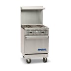 image of Imperial IR-4 24" Gas Restaurant Range w/ (4) Open Burners, (1) Space Saver Oven, 155.000 BTU