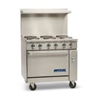 image of Imperial IR-6-E-C 36" Electric Range with 6 Round Plates and Convection Oven