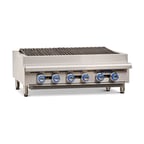 image of Imperial IRB-36 36" Countertop Gas Radiant Charbroiler w/ (6) Burners, 90.000 BTU