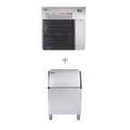 image of ITV Ice Makers IQ 1300/S-500 Air Cooled Flake 1430 lb Ice Machine with Bin, 510 lb Storage
