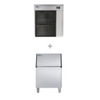 image of ITV Ice Makers IQ 300/S-400-22 Air Cooled Flake 360 lb Ice Machine with Bin, 399 lb Storage