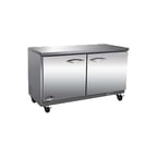 image of IKON IUC48F 48" Two Section Undercounter Freezer w/ 2 Doors, 12 cu. ft.