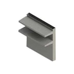 image of Jade DS-48 48" x 36" Stainless Steel Titan Backguard Flue Riser with Double Solid Shelves
