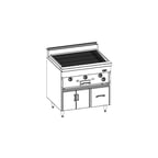 image of Jade JBKC-36 36" Commercial Gas Restaurant Range w/ 36" Full Chitwood Charbroiler, (1) Cabinet Base, 90.000 BTU
