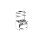image of Jade JBR-36G 36" Restaurant Gas Range w/ 36" Full Griddle, (1) Open Cabinet Base, 72.000 BTU