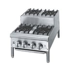 image of Jade JHPE-4-436-F 36" Floor Gas Hotplate with Manual Controls, (4) 15,000 Btu Open Burners