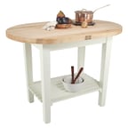 image of John Boos C-ELIP4830175 Utility Table w/ 1-3/4" Thick Eliptical Hard Rock Maple Top, Painted Base