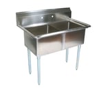 image of John Boos E2S8-1620-12-X 37" Two Compartment Sink, 16"W x 20"L Bowl Without Drainboard