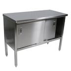 image of John Boos EBSS4-3096 96" Cabinet Base Sliding Doors Work Table