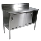image of John Boos EBSS4R5-30132 132" Cabinet Base Sliding Doors Work Table