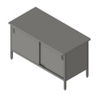 image of John Boos EBSS6-3036 36" Cabinet Base Sliding Doors Work Table