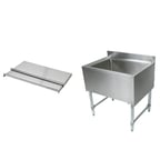 image of John Boos UBIB-1836 36" Insulated Underbar Ice Bin with Sliding Lid