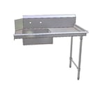 image of John Boos JDTS-20-36R-X 36" Straight Soiled Dishtable w/ Right Table, Pre-Rinse Sink, 10" Backsplash