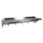 image of John Boos MENSL36-P 36" Wall-Mounted with Pot Rack Overshelf