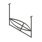 image of John Boos PRB03-C 67" Stainless Steel Triple Bar Ceiling Hung Pot Rack with 18 Double Prong Hooks, Boat Shaped 