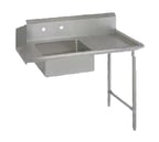 image of John Boos SDT4-S60SBK-R 60" Straight Soiled Dishtable w/ Right Table, Pre-Rinse Sink, 10" Backsplash