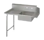 image of John Boos SDT6-S60SBK-L 60" Straight Soiled Dishtable w/ Left Table, Pre-Rinse Sink, 10" Backsplash
