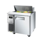 image of Turbo Air JST-36-N 35" One Section Sandwich / Salad Prep Table w/ 1 Door, 8 Pans