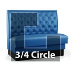 image of JustChair JBSB-SBT-TQ-42-GR3 3/4 Circle Corner Booth, Button Tufted Back, Upholstered Seat, 42" Height