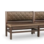 image of JustChair JBSB-WT-SBT-36-GR3 Banquette Bench, Button Tufted Back, Upholstered Seat, 36" Height