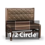 image of JustChair JBSB-WT-SBT-HC-42-GR3 1/2 Circle Banquette Bench, Button Tufted Back, Upholstered Seat, 42" Height