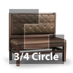 image of JustChair JBSB-WT-SBT-TQ-42-GR3 3/4 Circle Banquette Bench, Button Tufted Back, Upholstered Seat, 42" Height