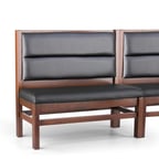 image of JustChair JBSB-WT-UHC-42-GR3 Banquette Bench, Horizontal Channel Back, Upholstered Seat, 42" Height