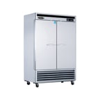image of Kool-It KBSR-2 53" Two Section Reach-In Refrigerator w/ 2 Solid Doors, Bottom Mounted, Stainless Steel, 43 cu. ft.