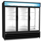 image of Kelvinator KCHGM72F 81" 3 Glass Door Freezer Merchandiser in Black, 72 cu. ft.