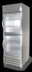 image of Kelvinator KCHRI27R2HGDR 26" One Section Reach-In Refrigerator w/ 2 Glass Half Doors, Bottom Mounted, Stainless Steel, 23 cu. ft.
