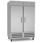 image of Kelvinator KCHRI54R2DRE 53" Two Section Reach-In Refrigerator w/ 2 Solid Doors, Bottom Mount, Stainless Steel, 49 cu. ft.