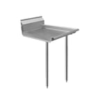 image of Klinger's Trading CDT72R 72" Clean Straight Dishtable w/ Right Table, 9" Backsplash, Steel Legs