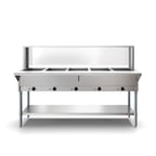 image of Koolmore KM-OWS-5SG 72" Electric Steam Table with Undershelf and Sneeze Guard, (5) Open Wells