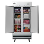 image of Koolmore RIF-2D-SS35C 39" Two Section Reach-In Freezer w/ 2 Solid Doors, 35 cu ft.