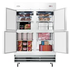 image of Koolmore RIF-2D-SSHD 54" Two Section Reach-In Freezer w/ 4 Half Solid Doors, 47 cu ft.