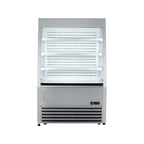 image of Kool-It KOM-36 SS 36" Self-Serve Vertical Open Air Merchandiser, Stainless Steel, 3 Shelves, w/ Night Curtain, 14 cu. ft.