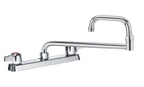 image of Krowne 13-824L Silver Series Double-Jointed Deck Mount Faucet w/ 8" Centers, 24" Spout