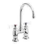 image of Krowne 15-401L Royal Series Low Lead Deck Mount Faucet w/ 4" Centers, 6" Gooseneck Spout