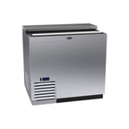 image of Krowne BC36-SS 36" Stainless Steel Flat Top Bottle Cooler w/ 1 Sliding Lid, 2 Divider Racks