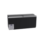 image of Krowne BC72-BG 72" Flat Top Bottle Cooler w/ 2 Sliding Lids, 4 Divider Racks, Black
