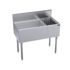 image of Krowne KR19-M36L 36" Bottle Well Bin Underbar Ice Bin/Cocktail Station w/ 74-lbs. Ice
