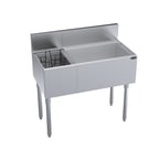 image of Krowne KR19-M36R 36" Bottle Well Bin Underbar Ice Bin/Cocktail Station w/ 74 lb Ice Bin